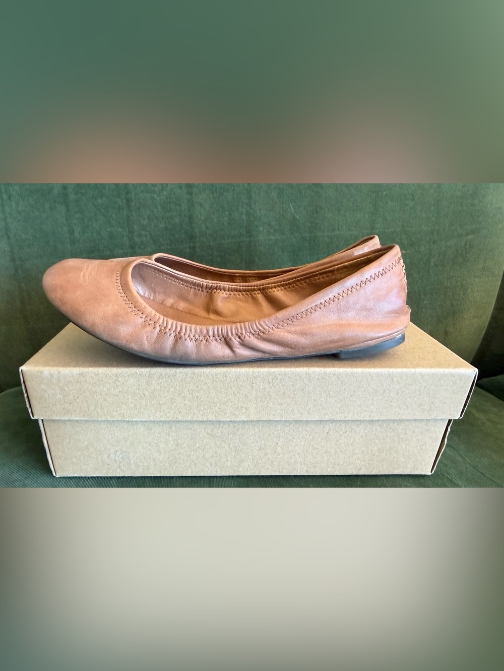 Lucky Brand Women's Tan Leather Ballet Flat